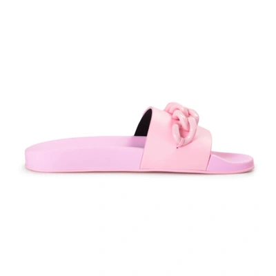 Pre-owned Versace Women's Candy Pink Leather Sandals Flip Flops Shoes