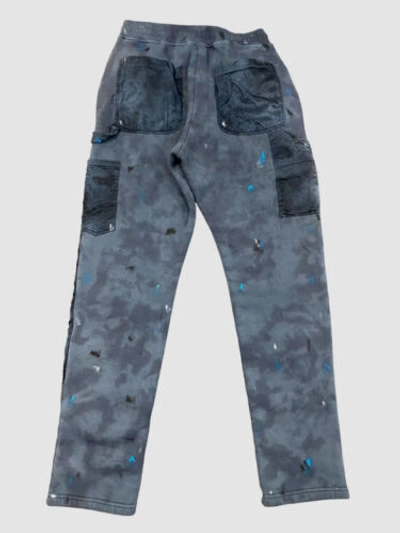 Pre-owned Lost Daze $751  Men's Blue Paint Splatter Drawstring Waist Sweatpants Size Xxl