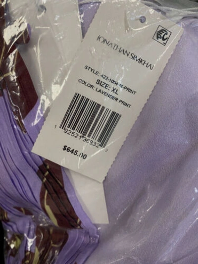 Pre-owned Jonathan Simkhai $646  Women Purple Londyn Floral Print Cutout Mini Dress Size Xl