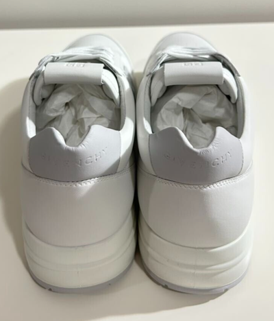 Pre-owned Givenchy Brand-new Men's  White 4g Embossed Leather Sneakers In Us10/uk9/eu43