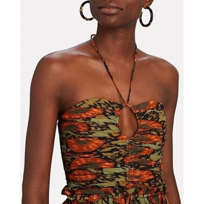 Pre-owned Ulla Johnson $725  Evanthe Floral Chiffon Midi Dress In Multicolor