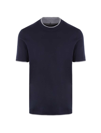Shop Brunello Cucinelli T-shirt In Cobalto Medium Grey