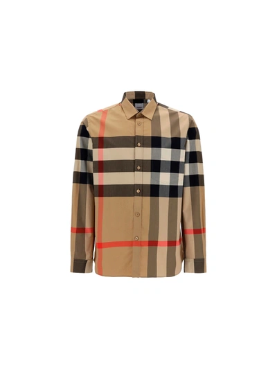 Shop Burberry Somerton Shirt In Archive Beige Ip Chk