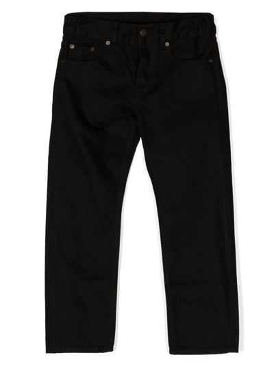 Essentials Fog X  Boys Jet Black Kids  Straight-leg Regular-fit Denim Jeans 4-12 Years In Black