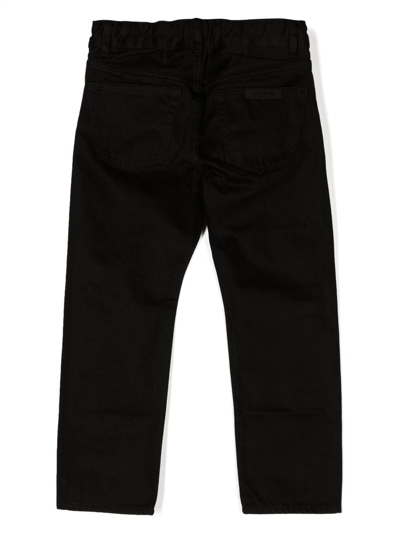 Essentials Fog X  Boys Jet Black Kids  Straight-leg Regular-fit Denim Jeans 4-12 Years In Black