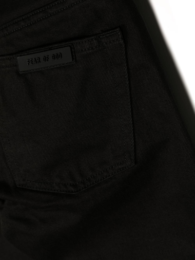 Essentials Fog X  Boys Jet Black Kids  Straight-leg Regular-fit Denim Jeans 4-12 Years In Black