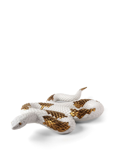 Shop Lladrò Sopper Snake Porcelain Sculpture In Gold