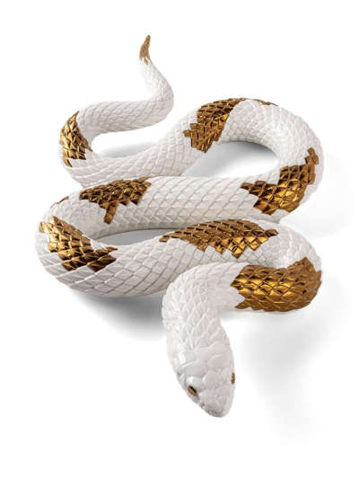 Lladrò Porcelain Snake Ornament In Gold