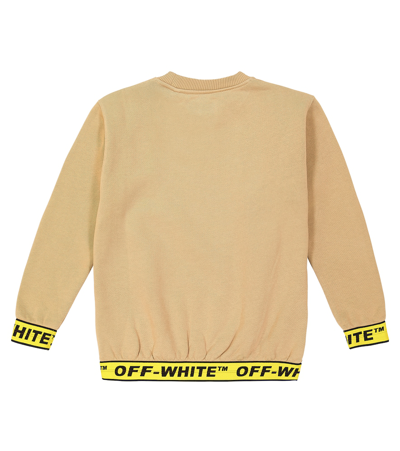 Shop Off-white Logo Cotton Sweatshirt In Beige