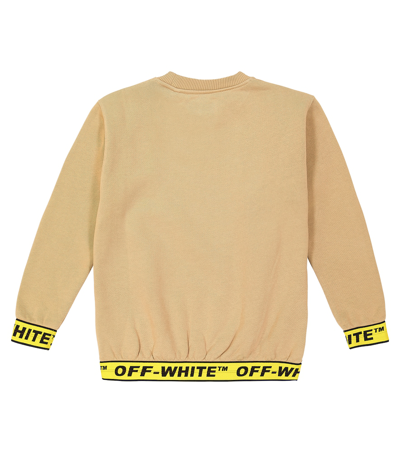 Off-white Logo Cotton Sweatshirt In Beige