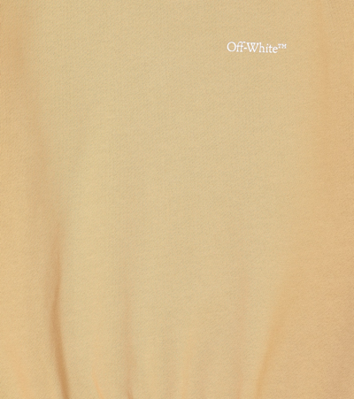 Off-white Logo Cotton Sweatshirt In Beige