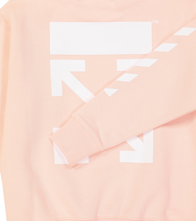 Shop Off-white Logo Cotton Jersey Sweatshirt In Pink