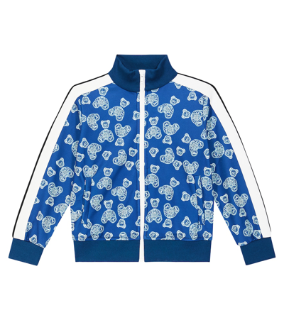 Shop Palm Angels Printed Track Jacket In Blue