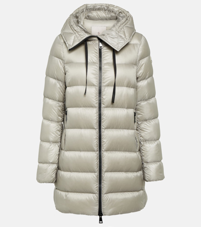 Shop Moncler Suyen Quilted Down Coat In Grey