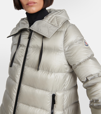 Shop Moncler Suyen Quilted Down Coat In Grey