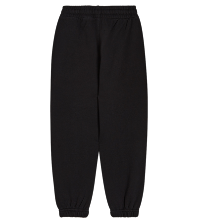 Off-white Logo Flowers Cotton Track Pants In Black