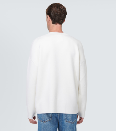 Shop Loewe Anagram Wool-blend Sweater In White