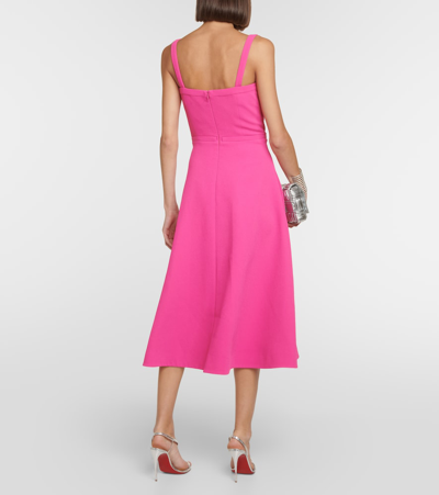 Shop Emilia Wickstead Elvita Crêpe Midi Dress In Pink