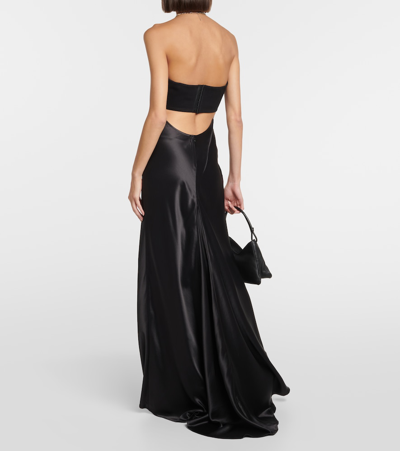 Shop Staud Wayfaring Strapless Maxi Dress In Black