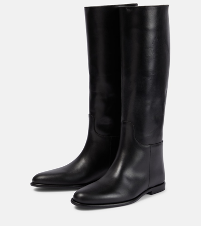 Shop Etro Leather Knee-high Boots In Black