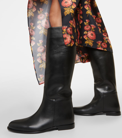 Shop Etro Leather Knee-high Boots In Black