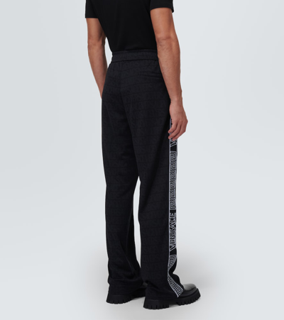 Shop Versace Allover Jacquard Sweatpants In Black