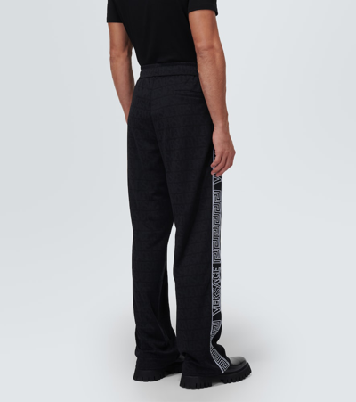 Versace Allover Jacquard Sweatpants In Black