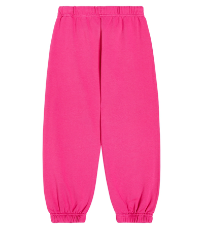 Shop Palm Angels Logo Cotton Jersey Sweatpants In Pink