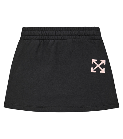 Off-white Paint Script Cotton Miniskirt In Black