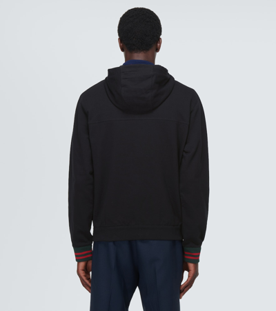 Gucci Web Stripe Cotton Jersey Jacket In Black