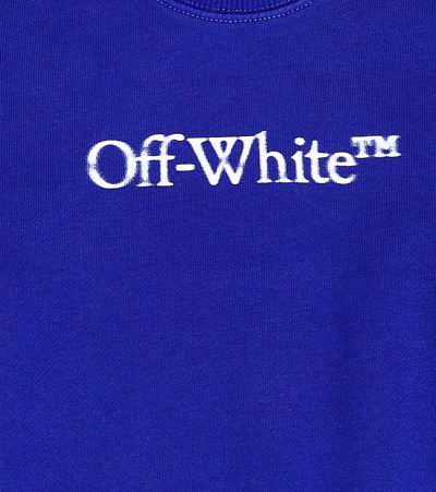 Shop Off-white Logo Cotton Jersey Sweatshirt In Blue