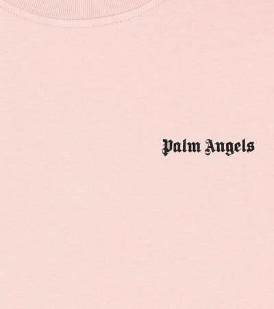 Shop Palm Angels Logo Cotton Jersey T-shirt In Pink