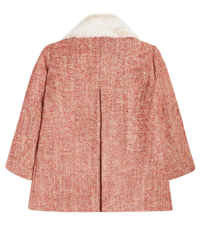 Shop Bonpoint Temaggie Faux Fur-trimmed Coat In Pink