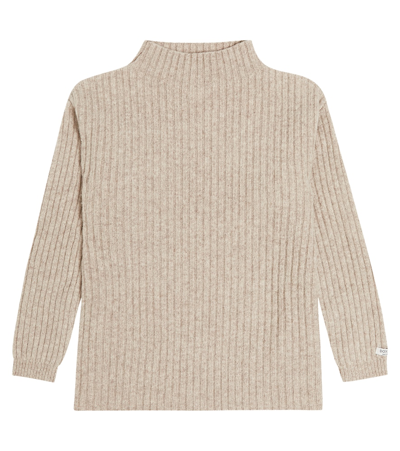 Shop Donsje Dai Ribbed-knit Wool Sweater In Beige