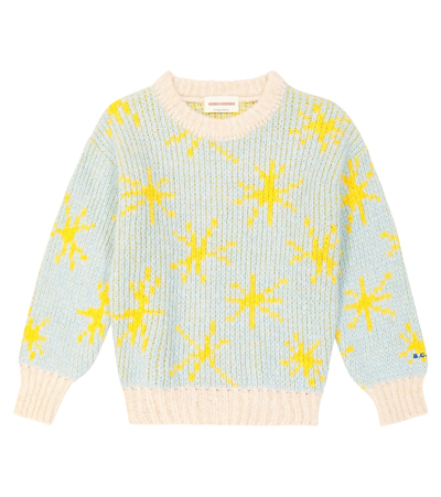 Shop Bobo Choses Intarsia Sweater In Blue