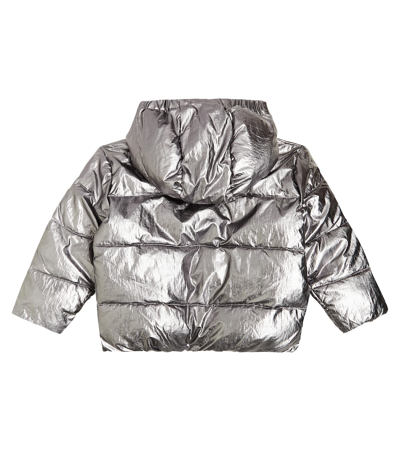 Shop Bonpoint Blythe Metallic Puffer Jacket In Silver