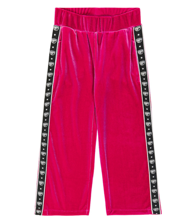 Monnalisa X Chiara Ferragni Velvet Pants In Pink