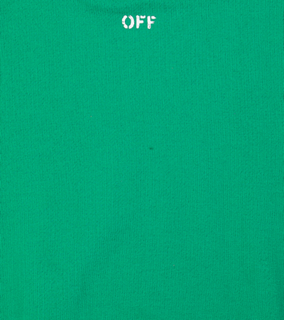 Shop Off-white Logo Cotton Sweatshirt In Green
