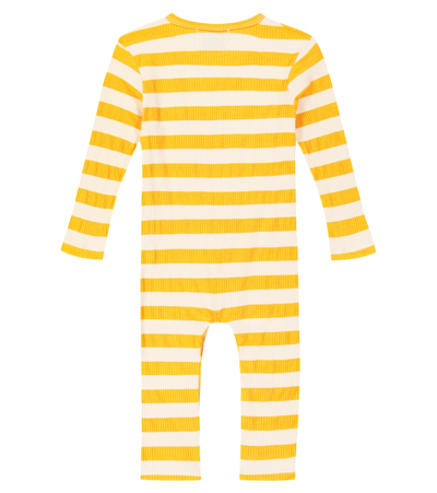 Shop Bobo Choses Baby Striped Ribbed Jersey Onesie In Multicoloured