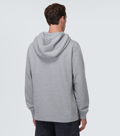 Shop Gucci Interlocking G Cotton Jersey Hoodie In Grey