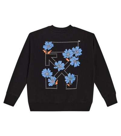 Off-white Floral Arrows Crew-neck Sweatshirt In Black