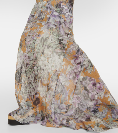 Shop Dries Van Noten Floral Silk Maxi Dress In Multicoloured