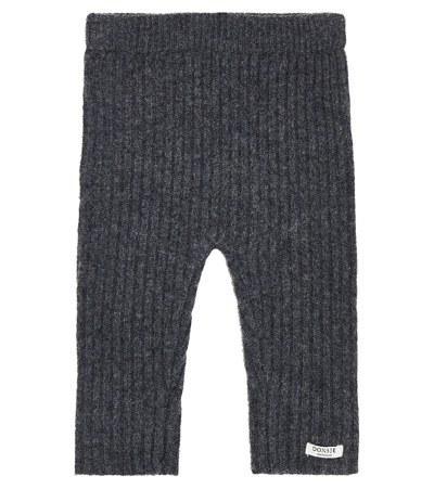 Shop Donsje Baby Olle Ribbed-knit Wool Leggings In Grey