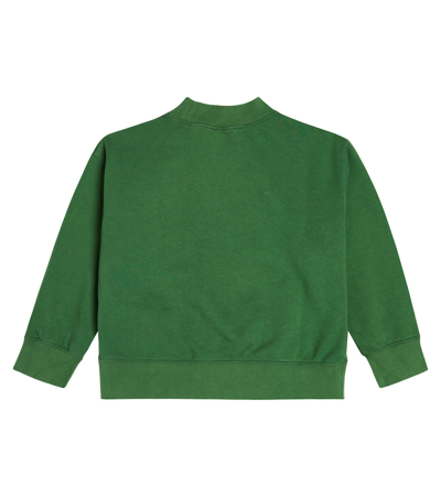 Shop Palm Angels Printed Cotton Jersey Sweatshirt In Green