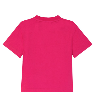 Palm Angels Fuchsia Cotton Bear T-shirt In Pink