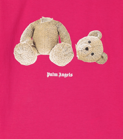 Palm Angels Fuchsia Cotton Bear T-shirt In Pink