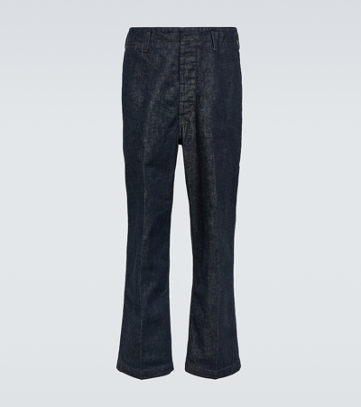 Shop Lemaire Maxi Chino Wide-leg Jeans In Blue