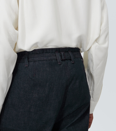 Lemaire Maxi Chino Flared Jeans In Blue