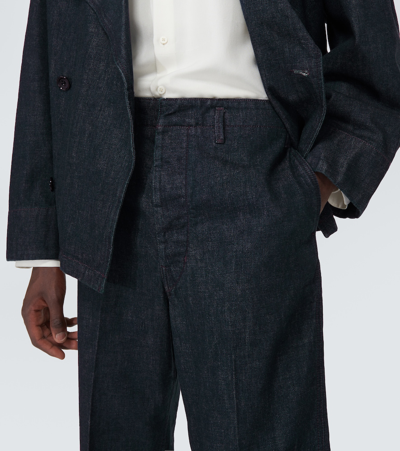 Lemaire Maxi Chino Flared Jeans In Blue