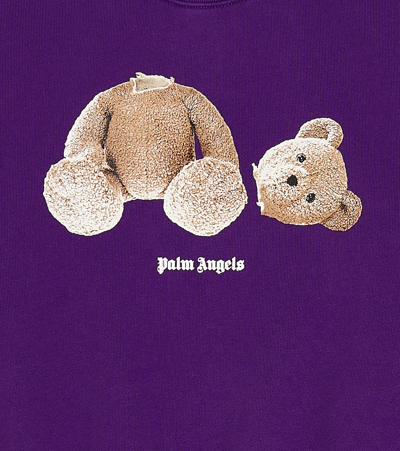 Shop Palm Angels Printed Cotton Jersey Sweatshirt In Purple